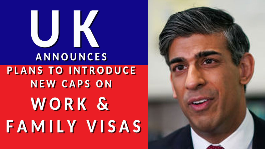 Plans to impose further limits on work and family visas are announced by the UK