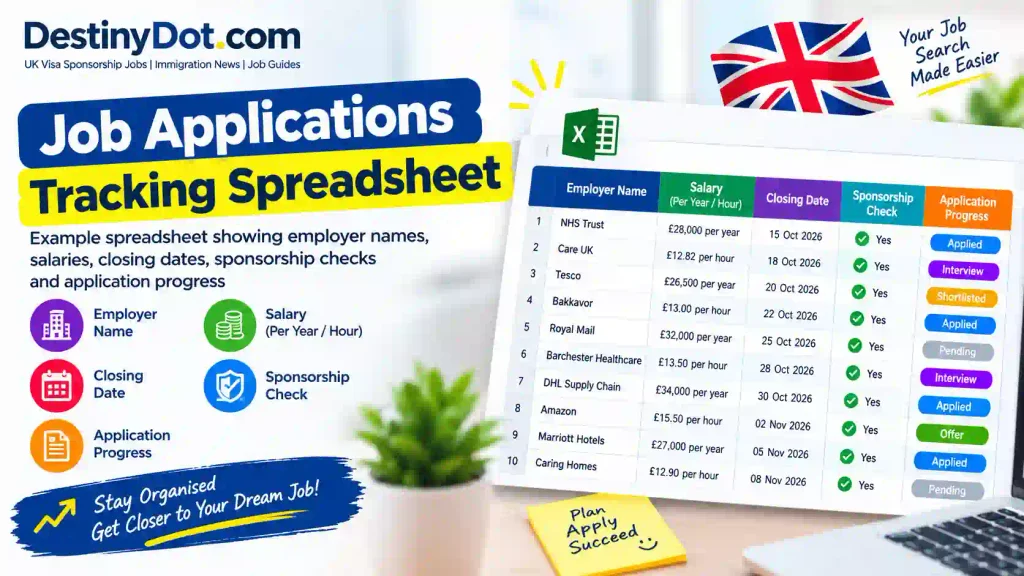 Track UK visa sponsorship job applications and employer verification