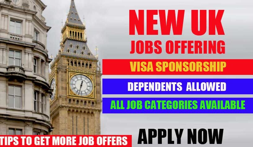 NEW UK Jobs offering visa sponsorship