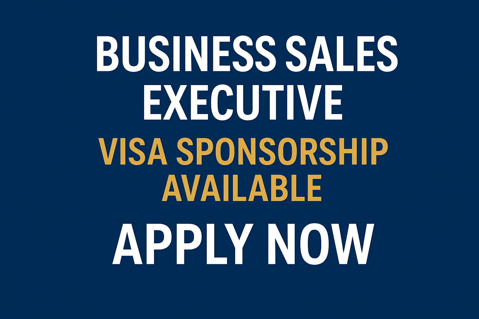 Business Sales Executive Visa Sponsorship
