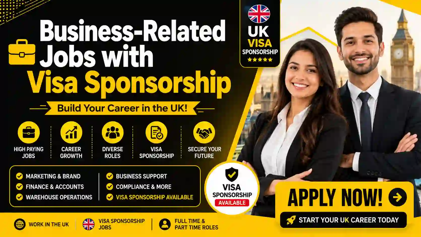 Business Jobs with Visa Sponsorship UK
