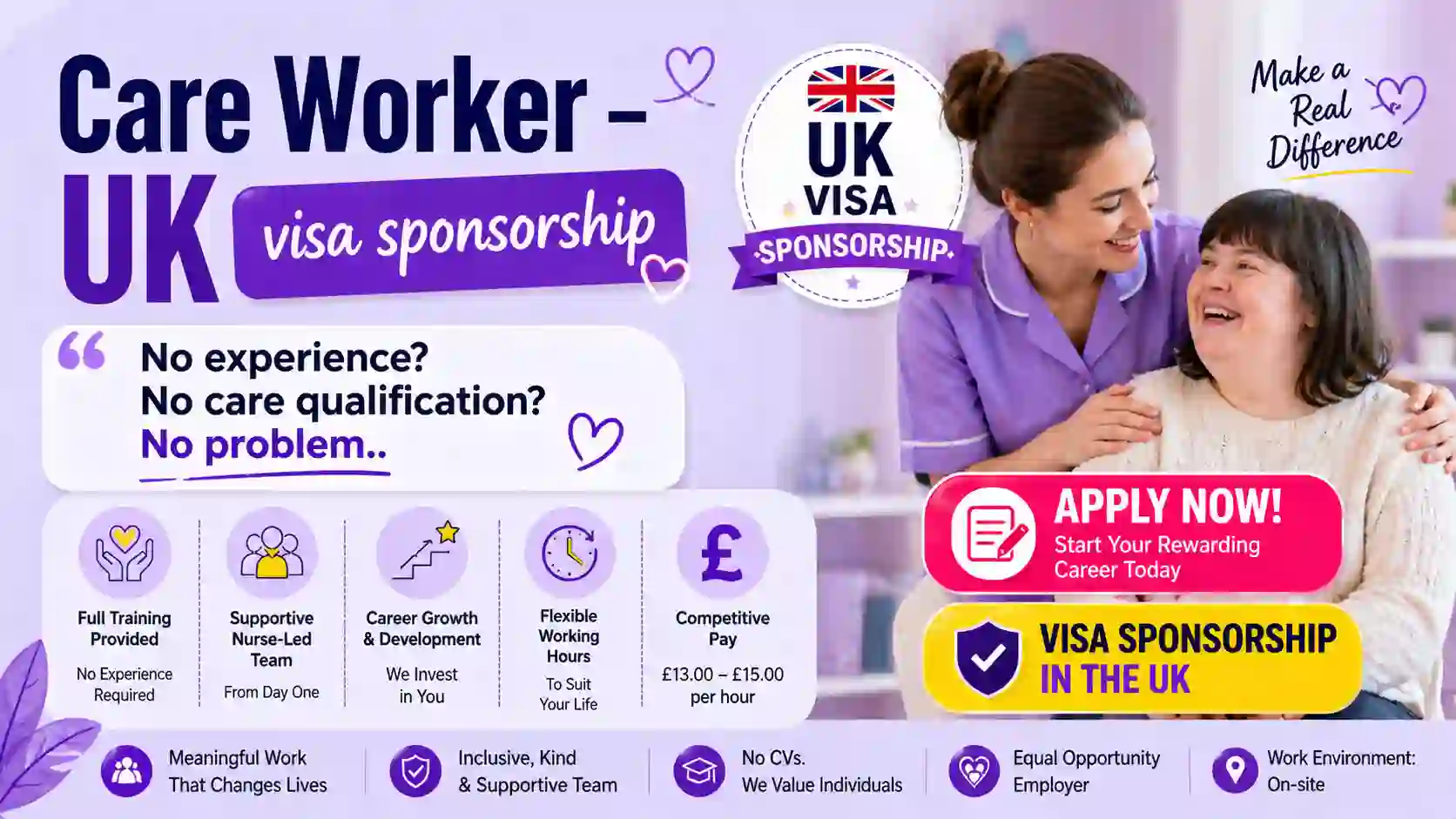 Care Worker – UK visa sponsorship | Skilled Worker Visa Care Jobs 2026 ...
