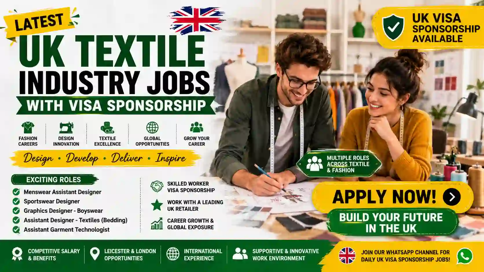 Textile Jobs UK With Visa Sponsorship