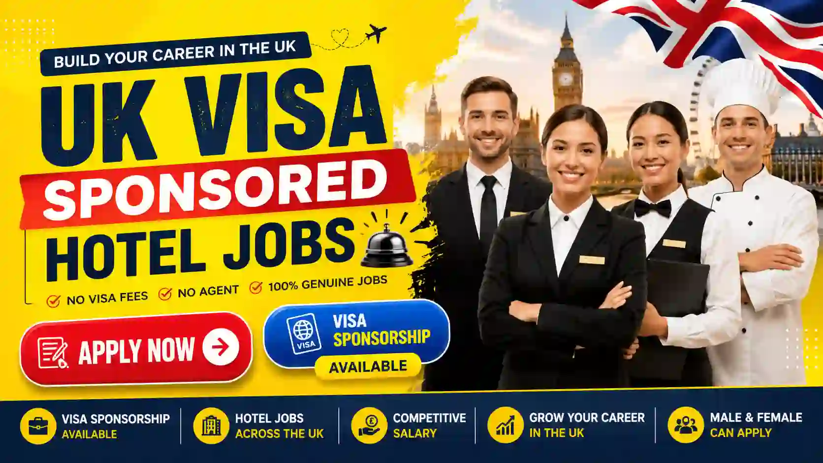 UK Visa Sponsored Hotel Jobs