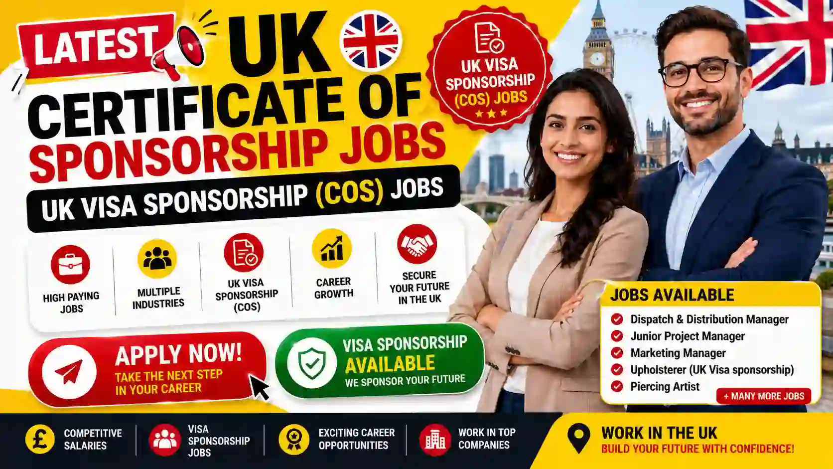 UK Certificate of Sponsorship Jobs