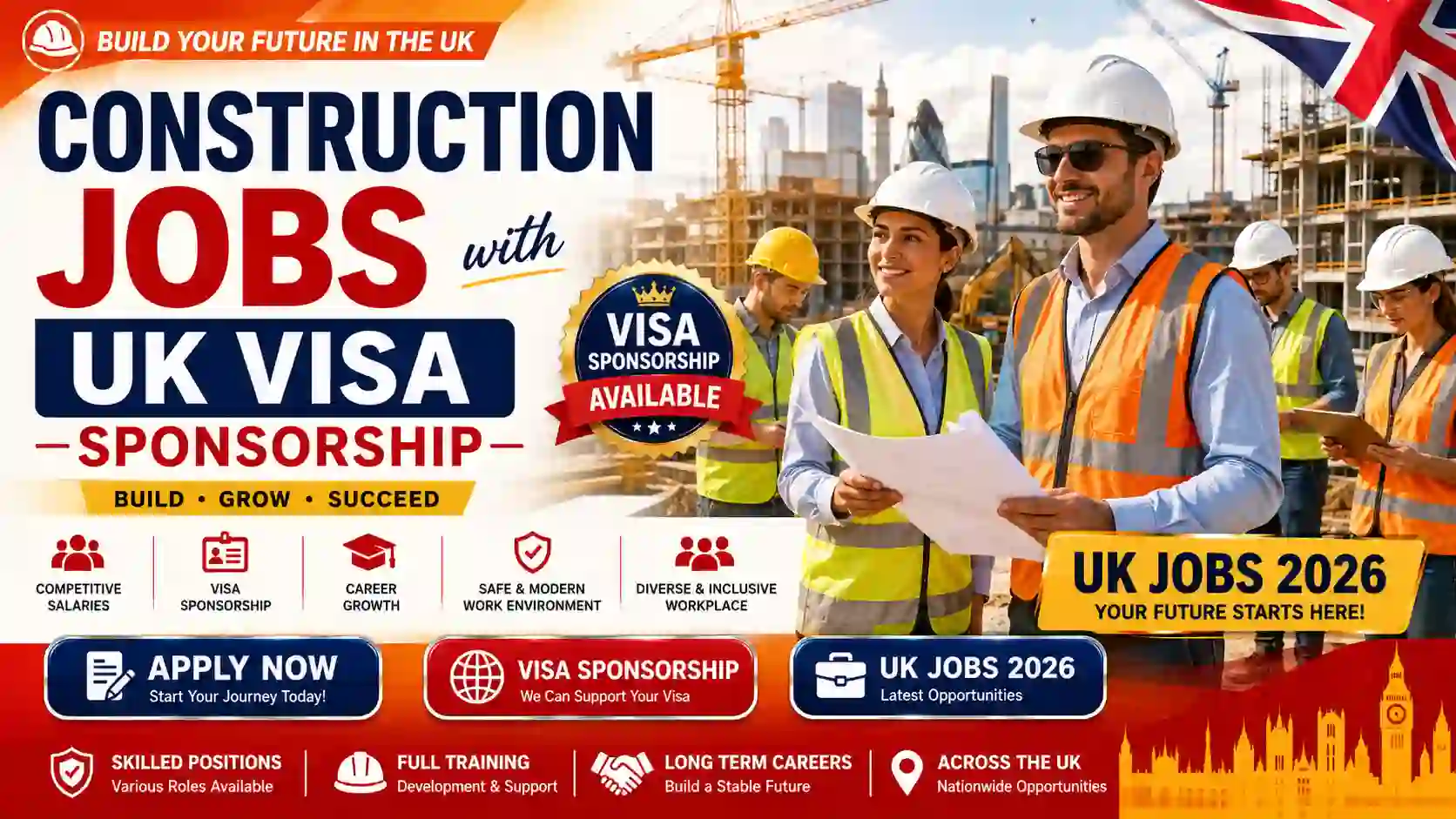 Construction Jobs with UK Visa Sponsorship