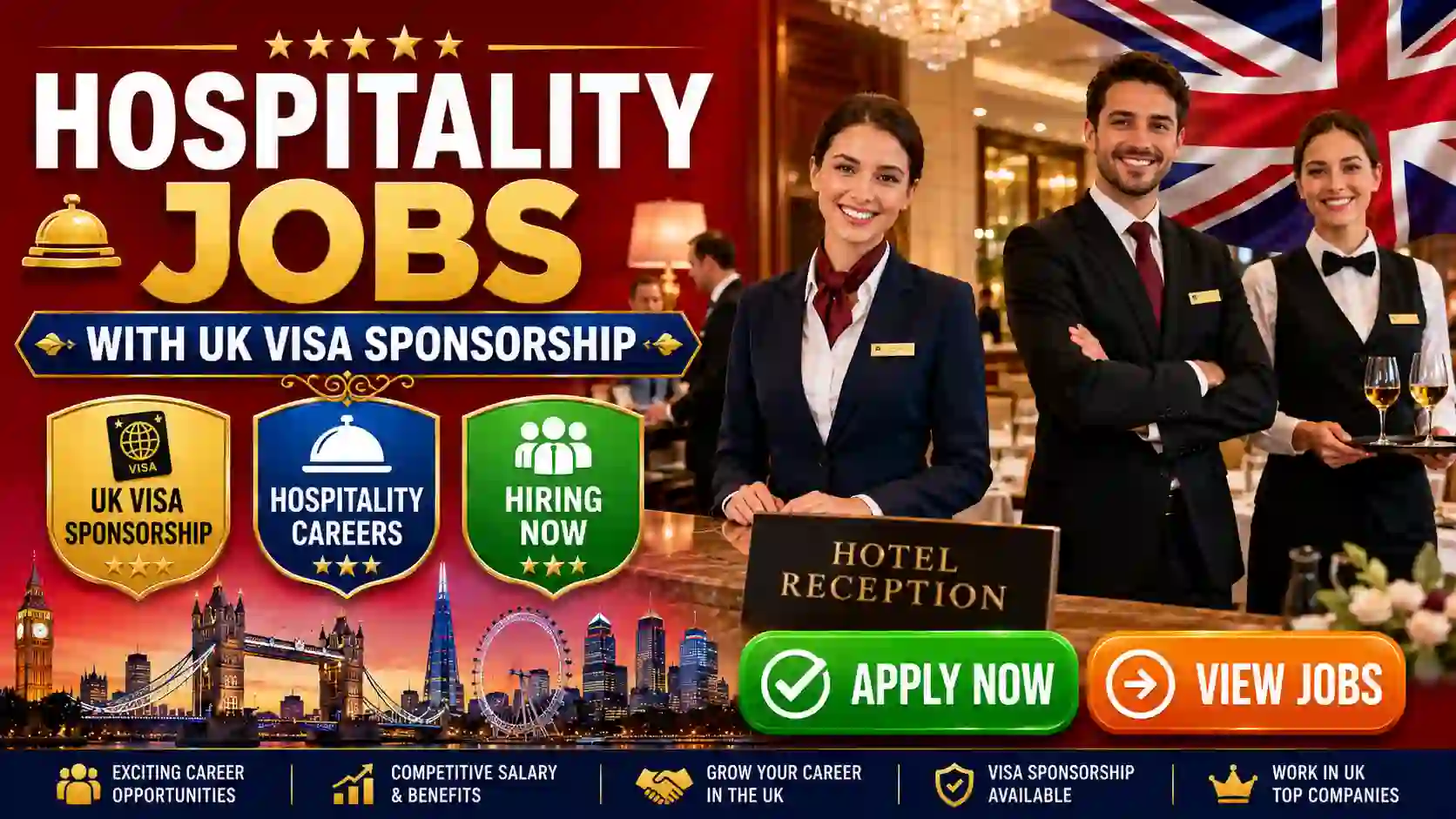 Hospitality Jobs UK Visa Sponsorship