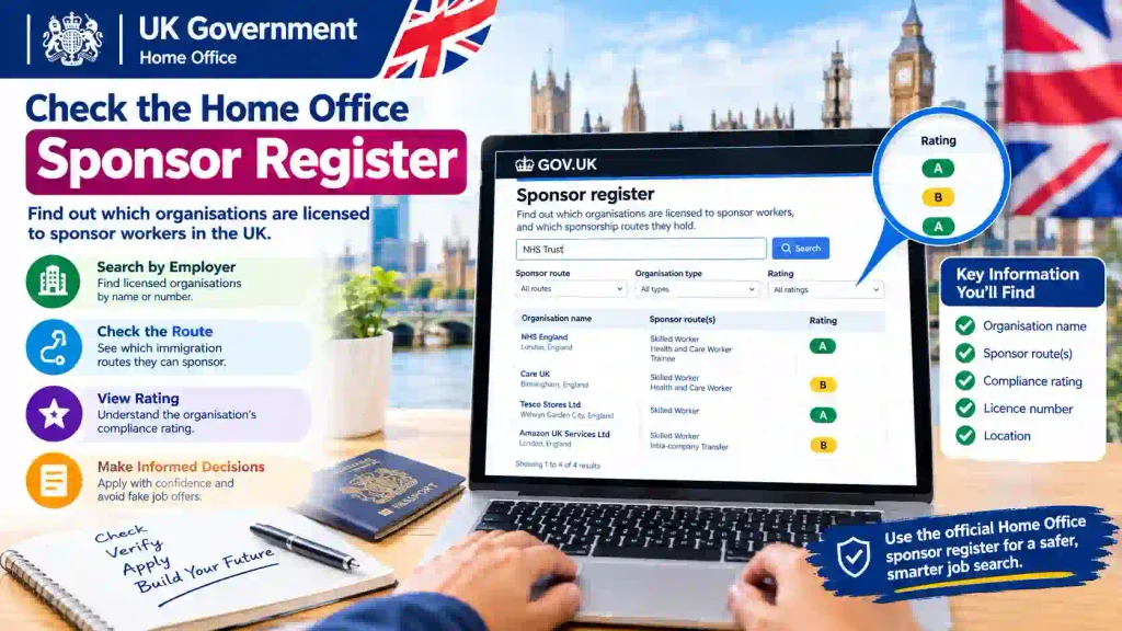 Visa Sponsorship Jobs in UK: The Ultimate 2026 Guide to Finding Genuine Sponsored Work 3 Find licensed UK sponsors for visa sponsorship jobs