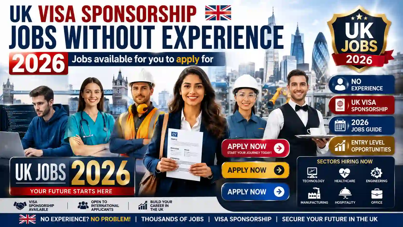 UK Visa Sponsorship Jobs Without Experience