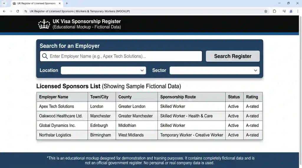 Check UK care employer sponsorship on the official sponsor register.