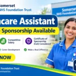 Healthcare Assistant vacancy at Somerset NHS Foundation Trust in Somerton, Somerset, featuring certificate of sponsorship information.