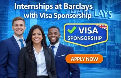 Internships at Barclays with Visa Sponsorship